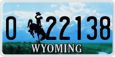 WY license plate 022138