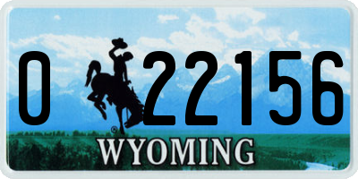 WY license plate 022156