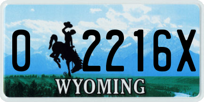 WY license plate 02216X