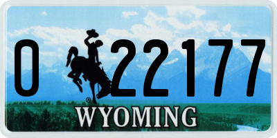 WY license plate 022177