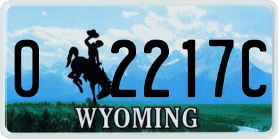 WY license plate 02217C