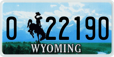 WY license plate 022190