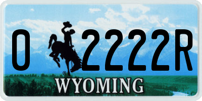 WY license plate 02222R