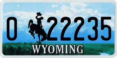 WY license plate 022235