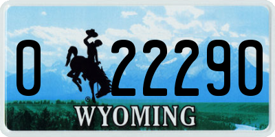 WY license plate 022290