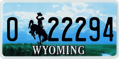 WY license plate 022294