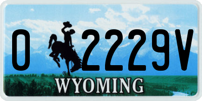 WY license plate 02229V