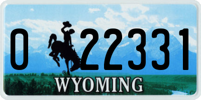 WY license plate 022331