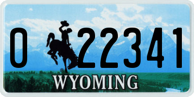 WY license plate 022341