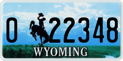 WY license plate 022348