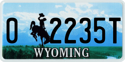 WY license plate 02235T