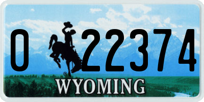 WY license plate 022374