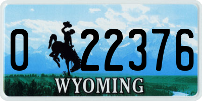 WY license plate 022376