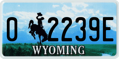 WY license plate 02239E