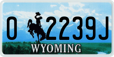 WY license plate 02239J