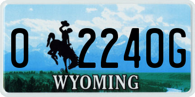 WY license plate 02240G