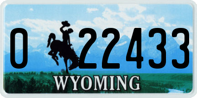 WY license plate 022433