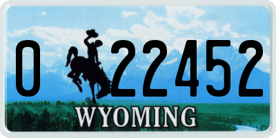 WY license plate 022452