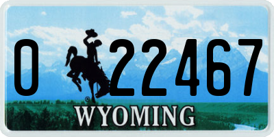WY license plate 022467