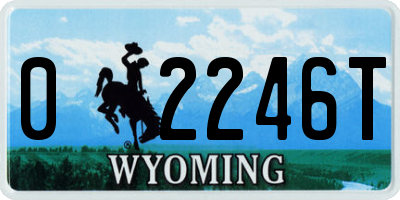 WY license plate 02246T