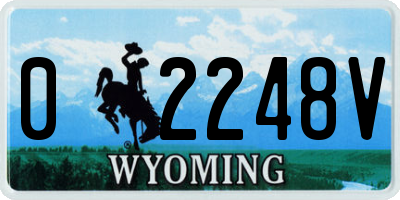 WY license plate 02248V