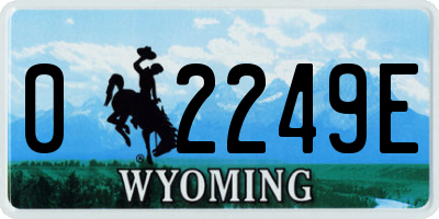 WY license plate 02249E