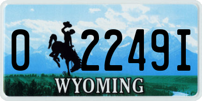 WY license plate 02249I