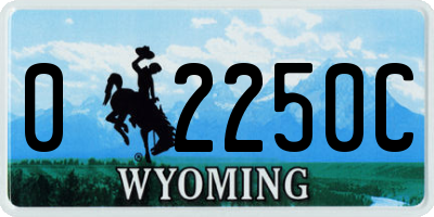 WY license plate 02250C
