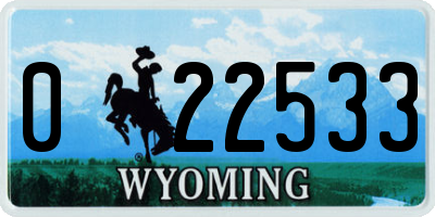 WY license plate 022533