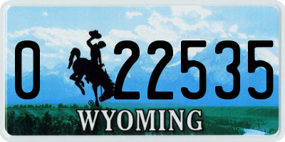 WY license plate 022535