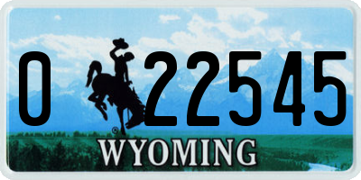 WY license plate 022545