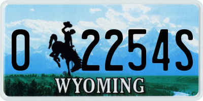 WY license plate 02254S