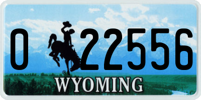 WY license plate 022556