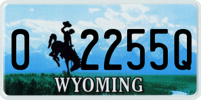 WY license plate 02255Q