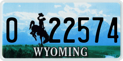 WY license plate 022574