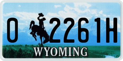 WY license plate 02261H