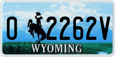 WY license plate 02262V