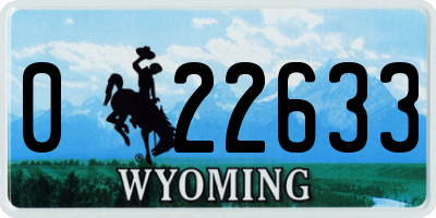 WY license plate 022633