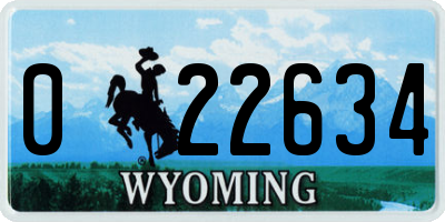 WY license plate 022634