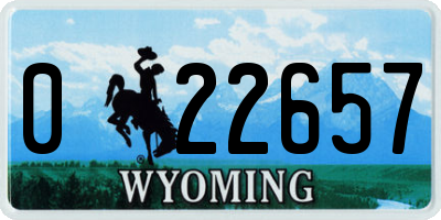 WY license plate 022657