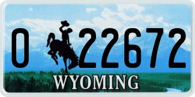 WY license plate 022672