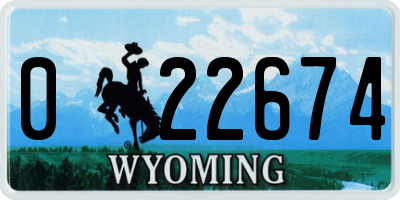 WY license plate 022674