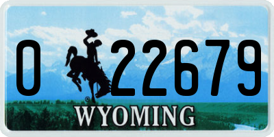 WY license plate 022679