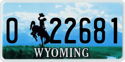 WY license plate 022681