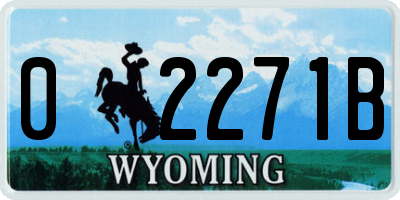 WY license plate 02271B