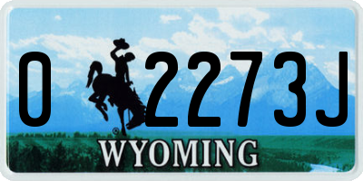 WY license plate 02273J