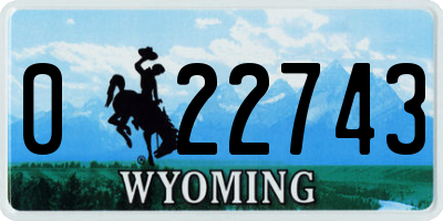 WY license plate 022743
