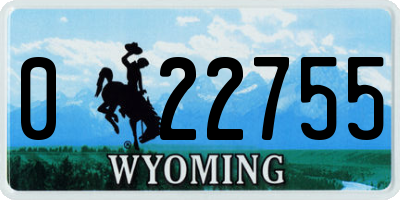WY license plate 022755
