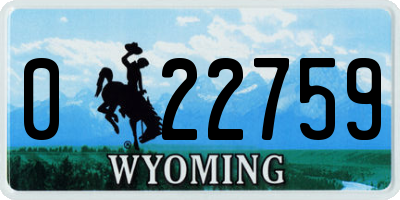 WY license plate 022759
