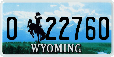 WY license plate 022760